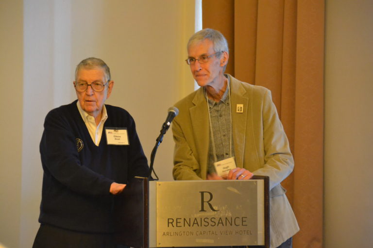 Glenn Beall and Hugh Karraker, the great-grandson of Leo H. Bakelite